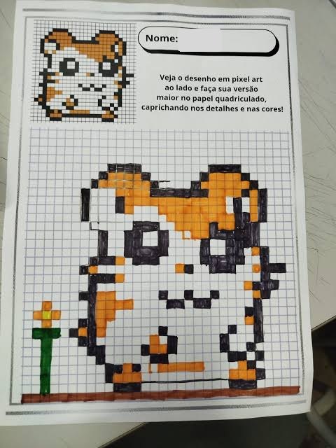 Página impressa e colorida à mão